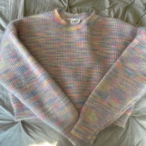 Sienna Sky Cropped Colorful Sweater Size Small